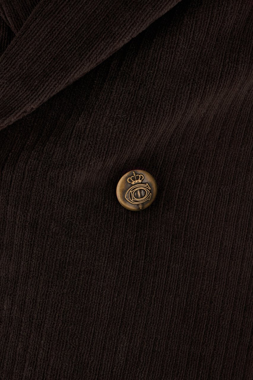 Circolo 1901 Circolo Dark brown corduroy blazer Zwart