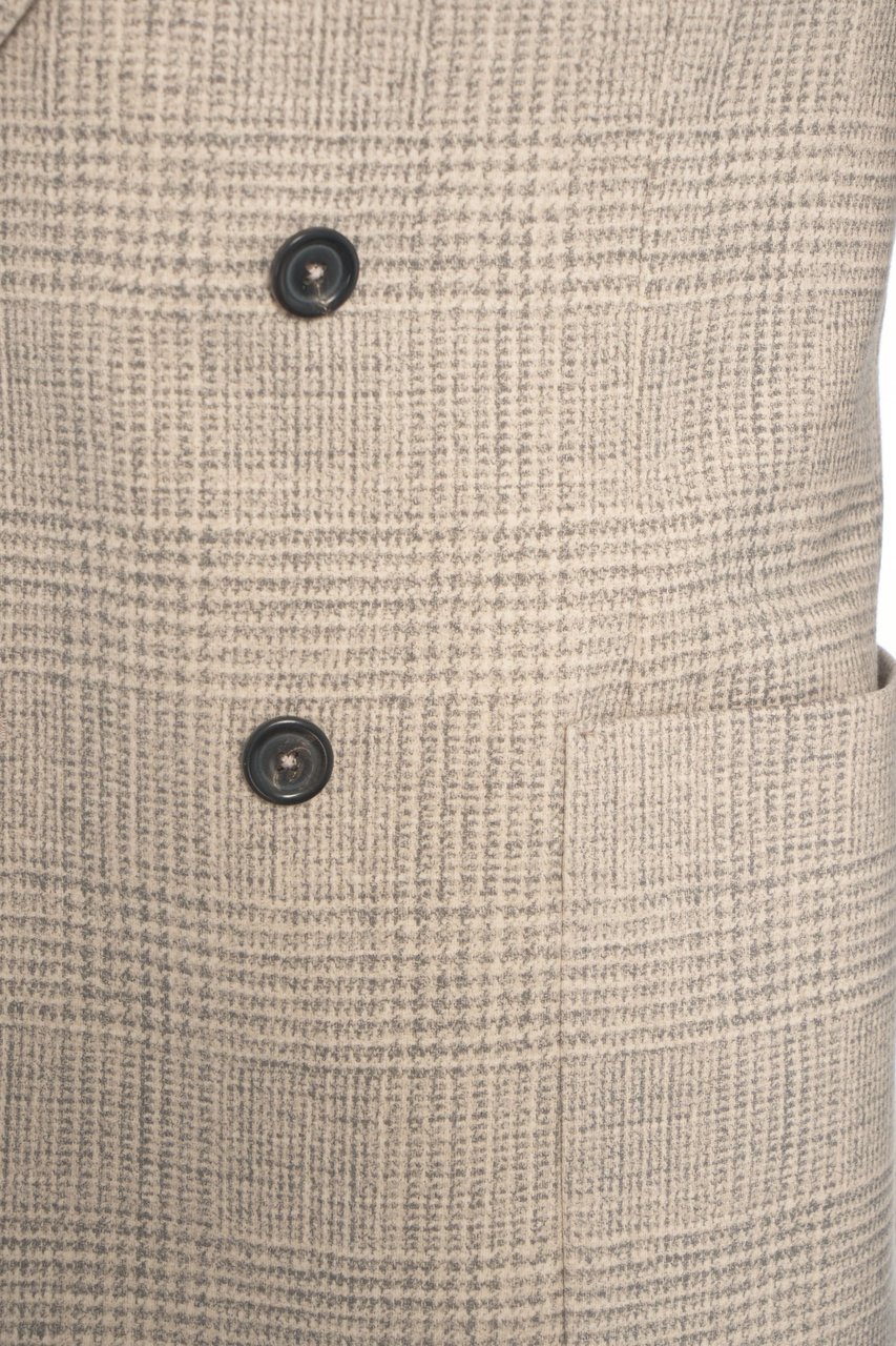 Circolo 1901 Glencheck double-breasted blazer Beige