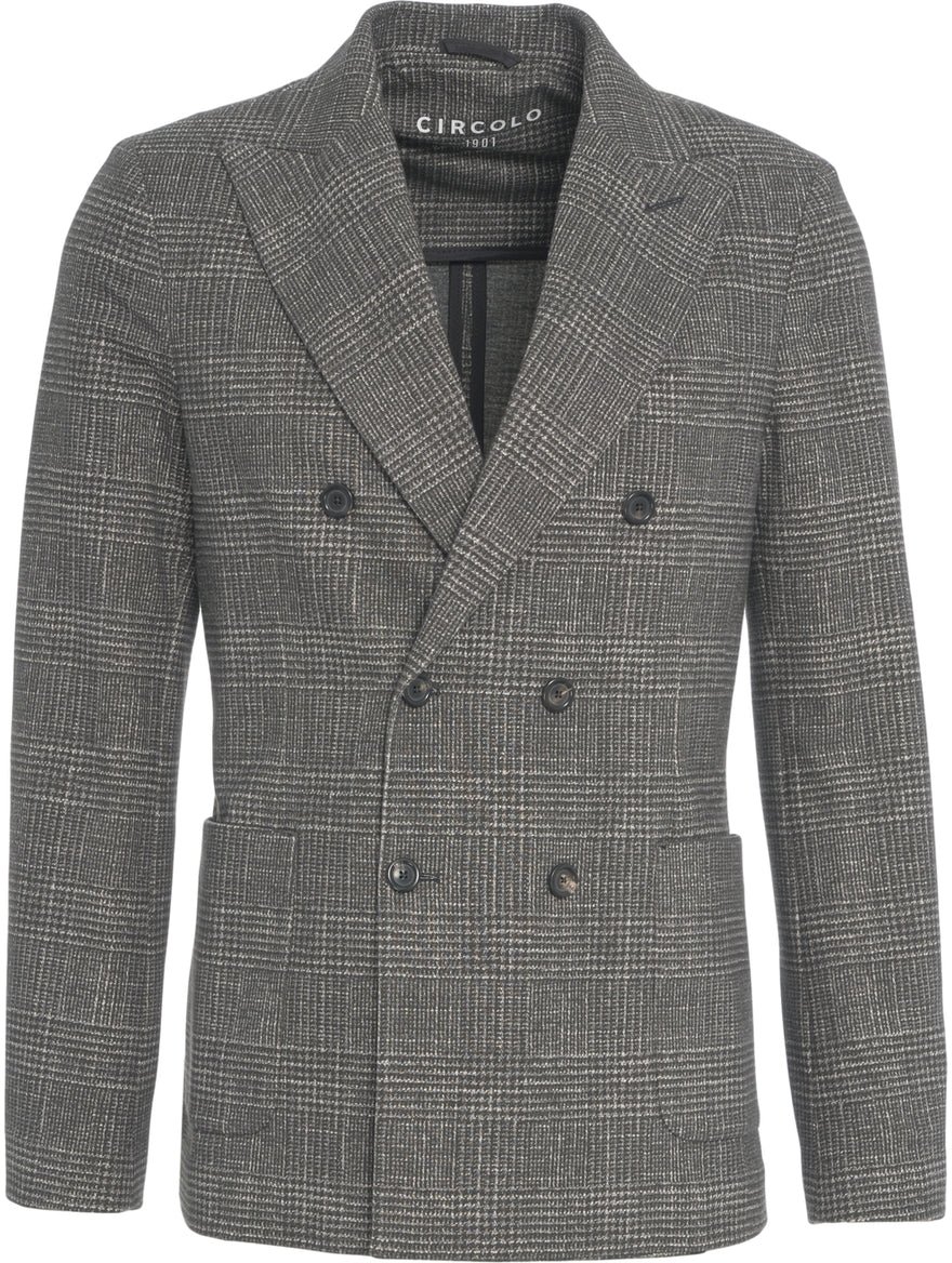 Circolo 1901 Glencheck double-breasted blazer Zwart