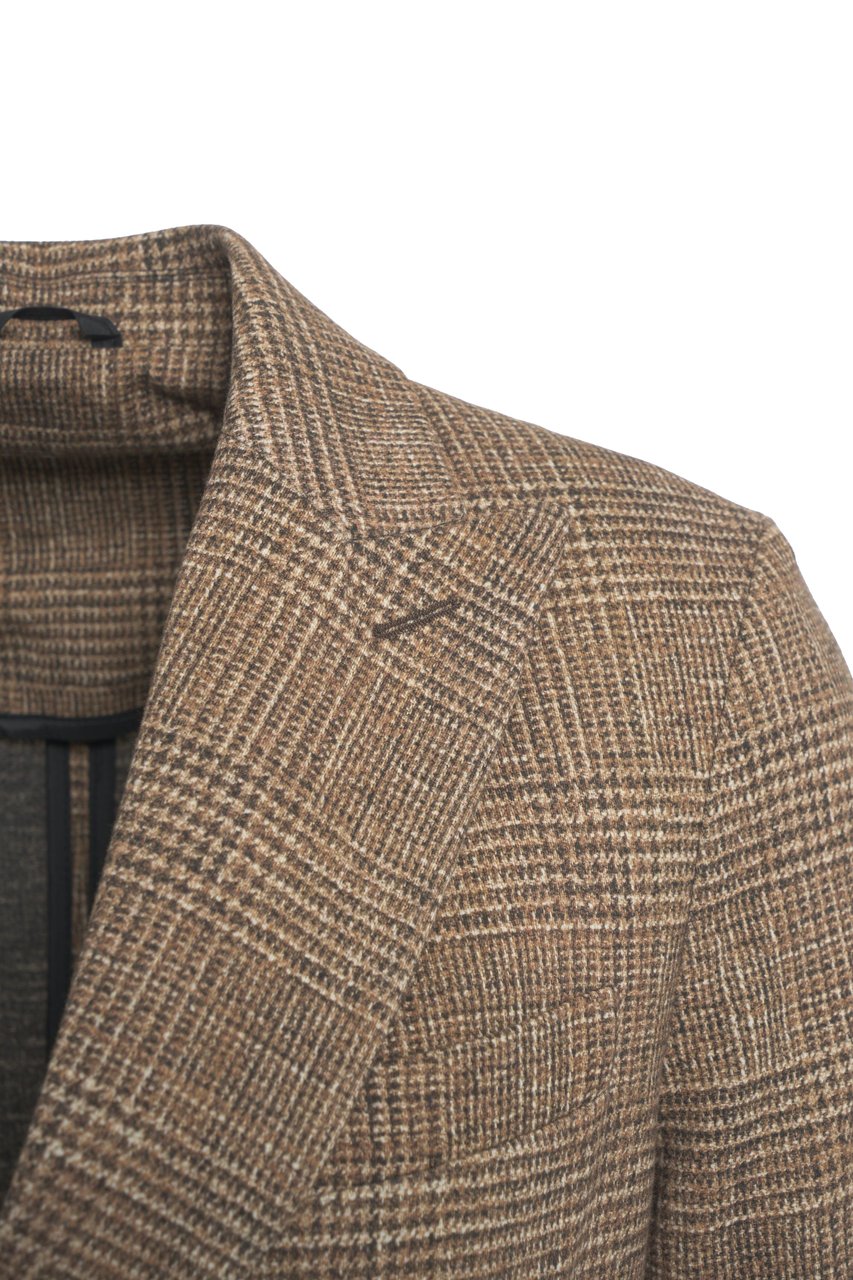 Circolo 1901 Glencheck double-breasted blazer Bruin