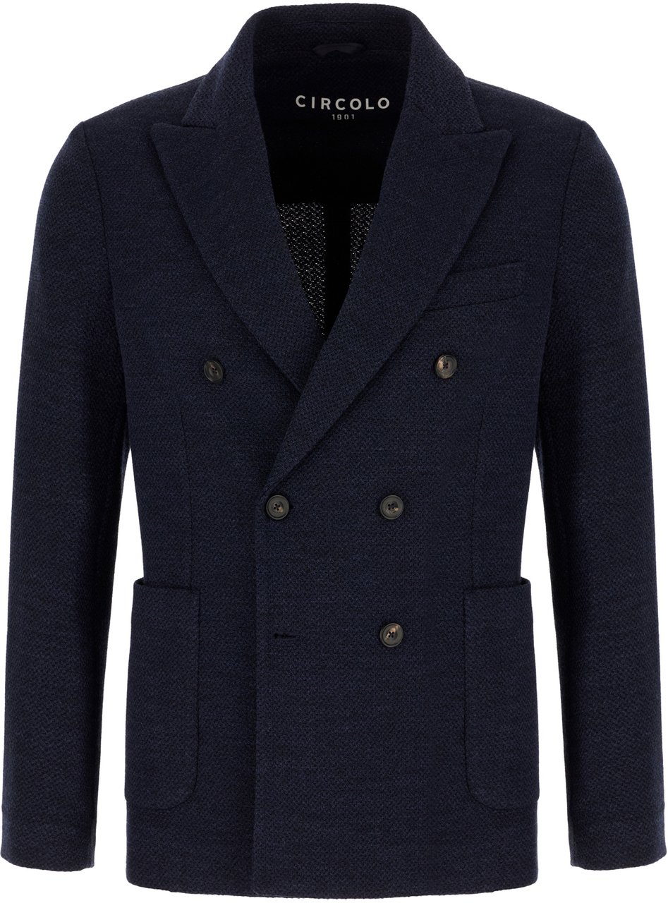 Circolo 1901 Circolo Midnight blue wool blend blazer Blauw