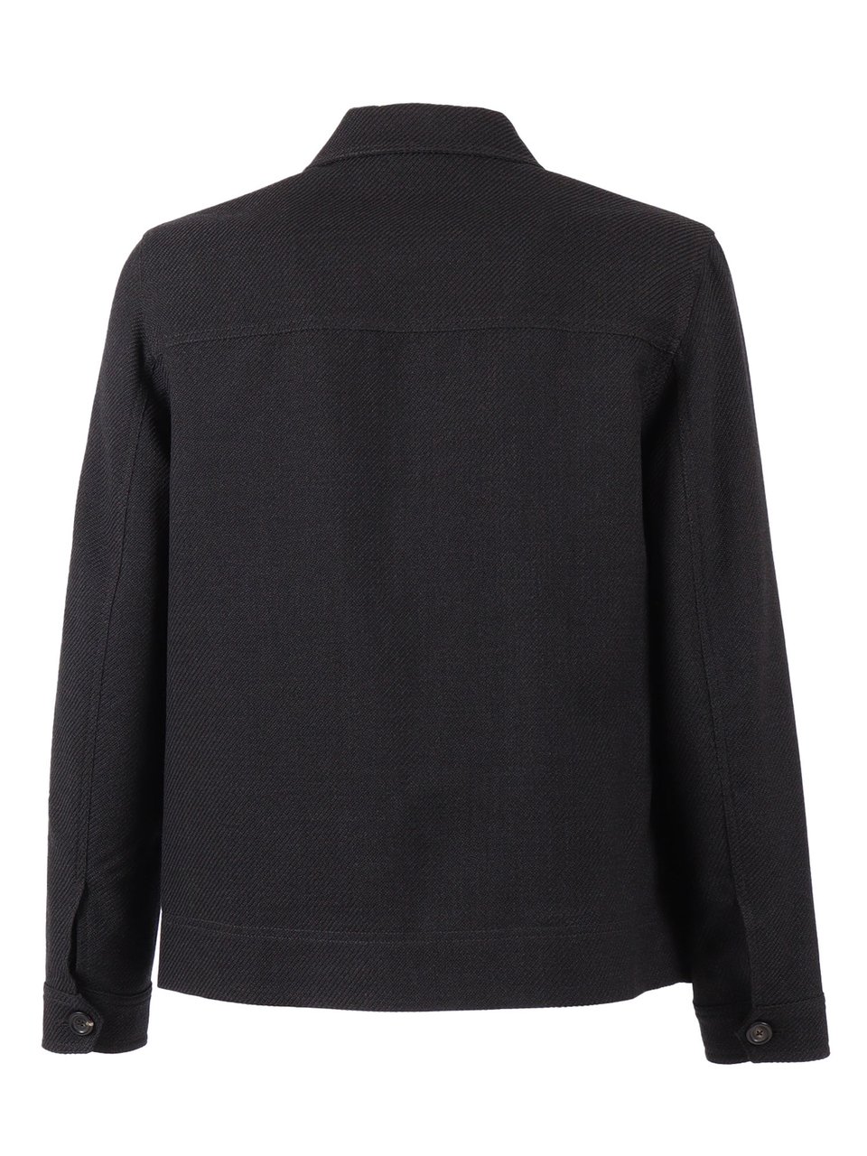 Circolo 1901 Structured Black Work Jacket in Virgin Wool and Cotton Blend Zwart