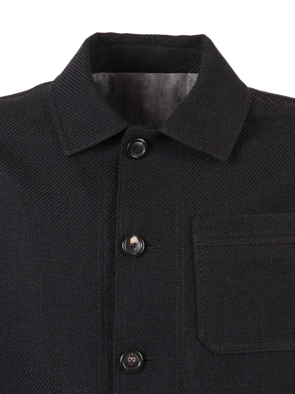 Circolo 1901 Structured Black Work Jacket in Virgin Wool and Cotton Blend Zwart