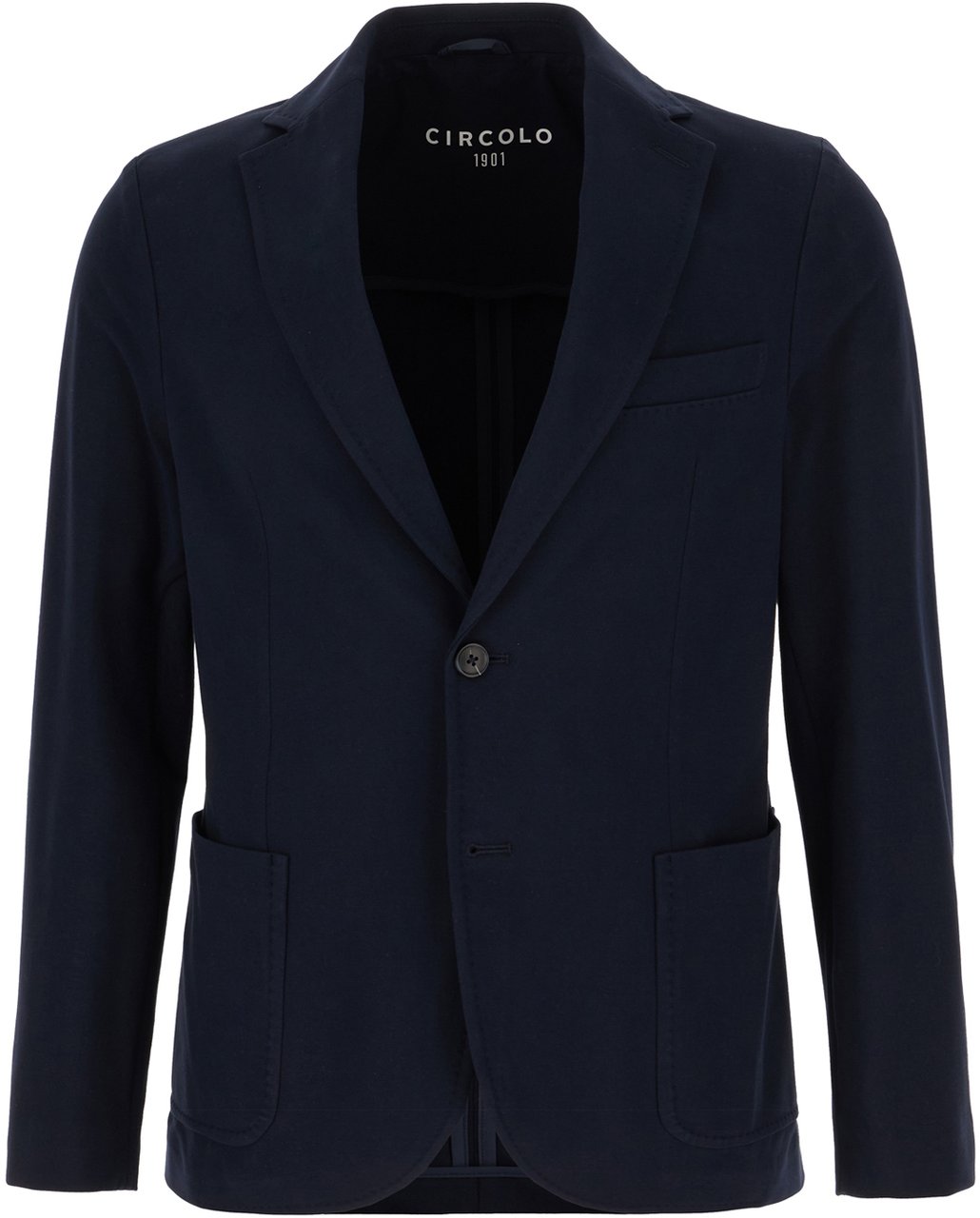 Circolo 1901 Circolo Midnight blue stretch cotton blazer Blauw