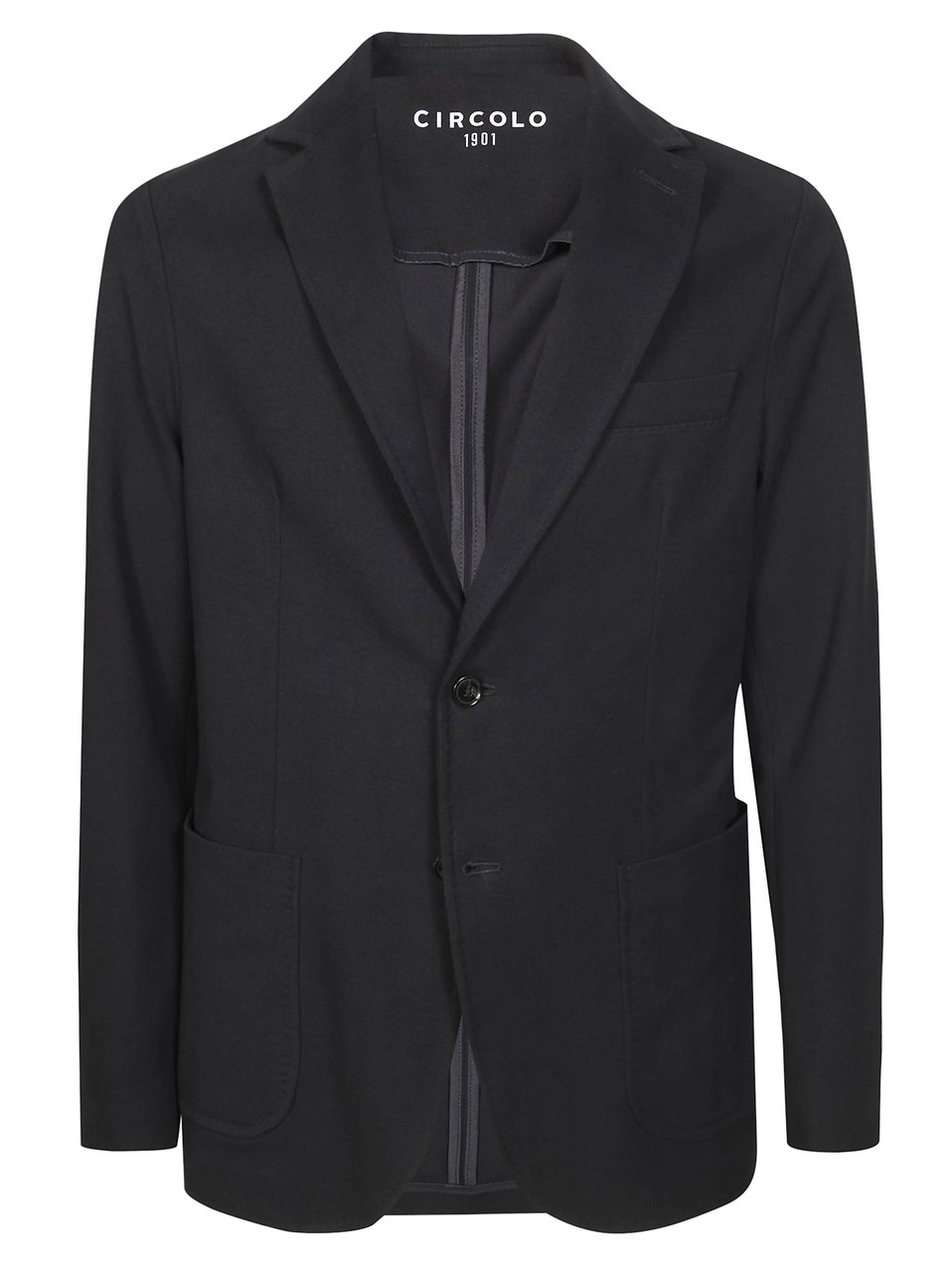 Circolo 1901 Black Two Button Matte Technical Jacket Zwart