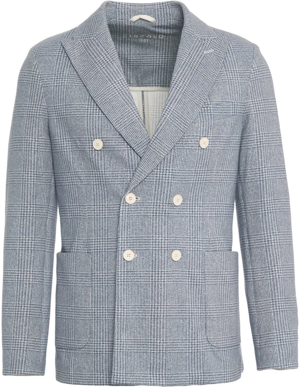 Circolo 1901 Glencheck double-breasted blazer Blauw