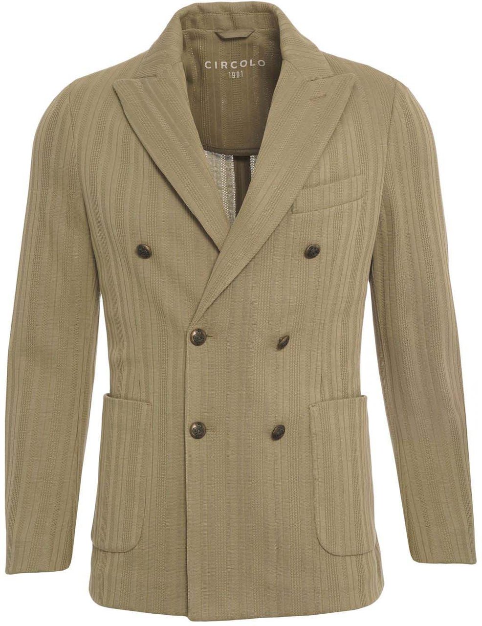 Circolo 1901 Cotton double-breasted blazer Groen
