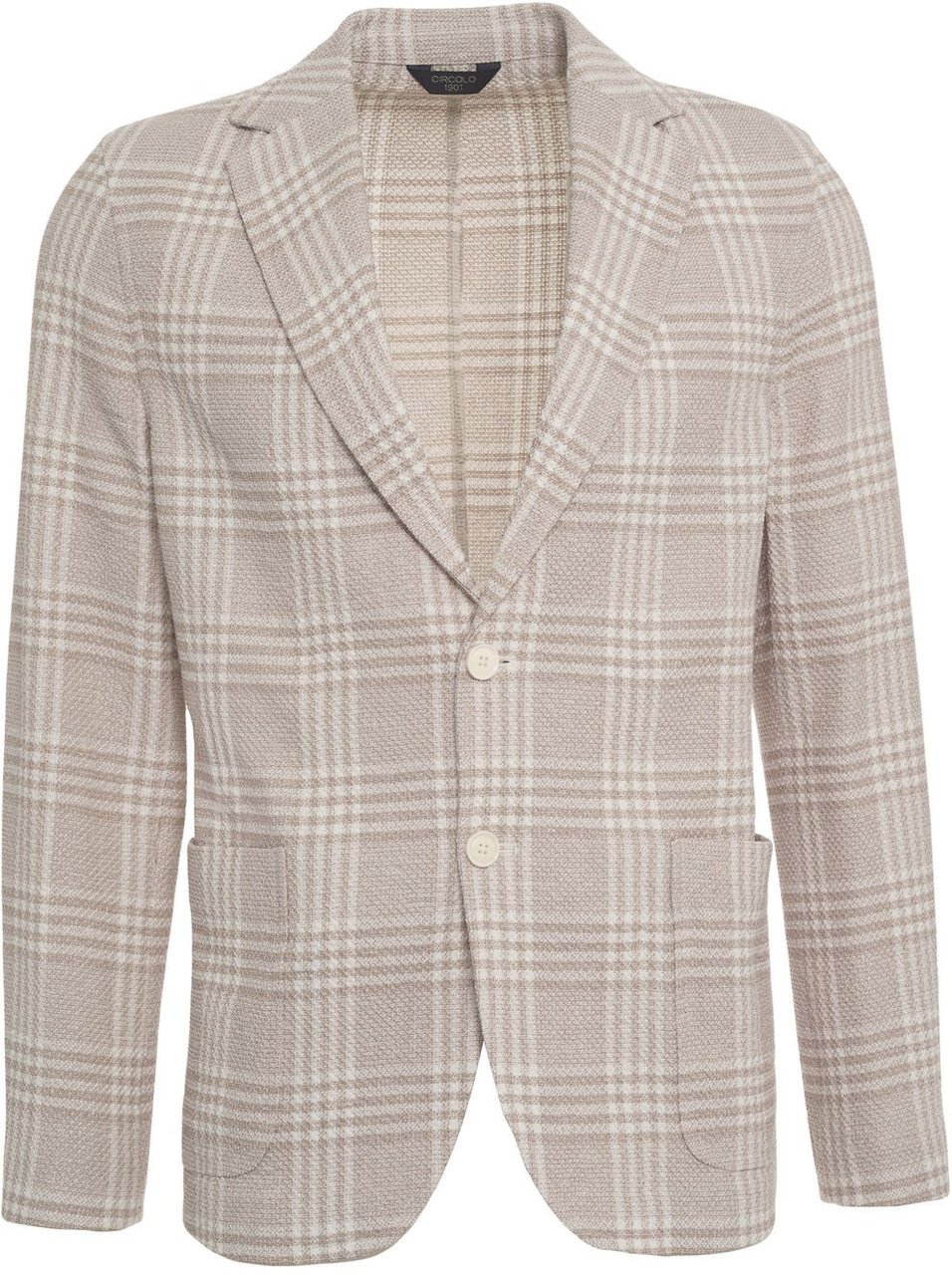 Circolo 1901 Single-breasted blazer with check pattern Beige