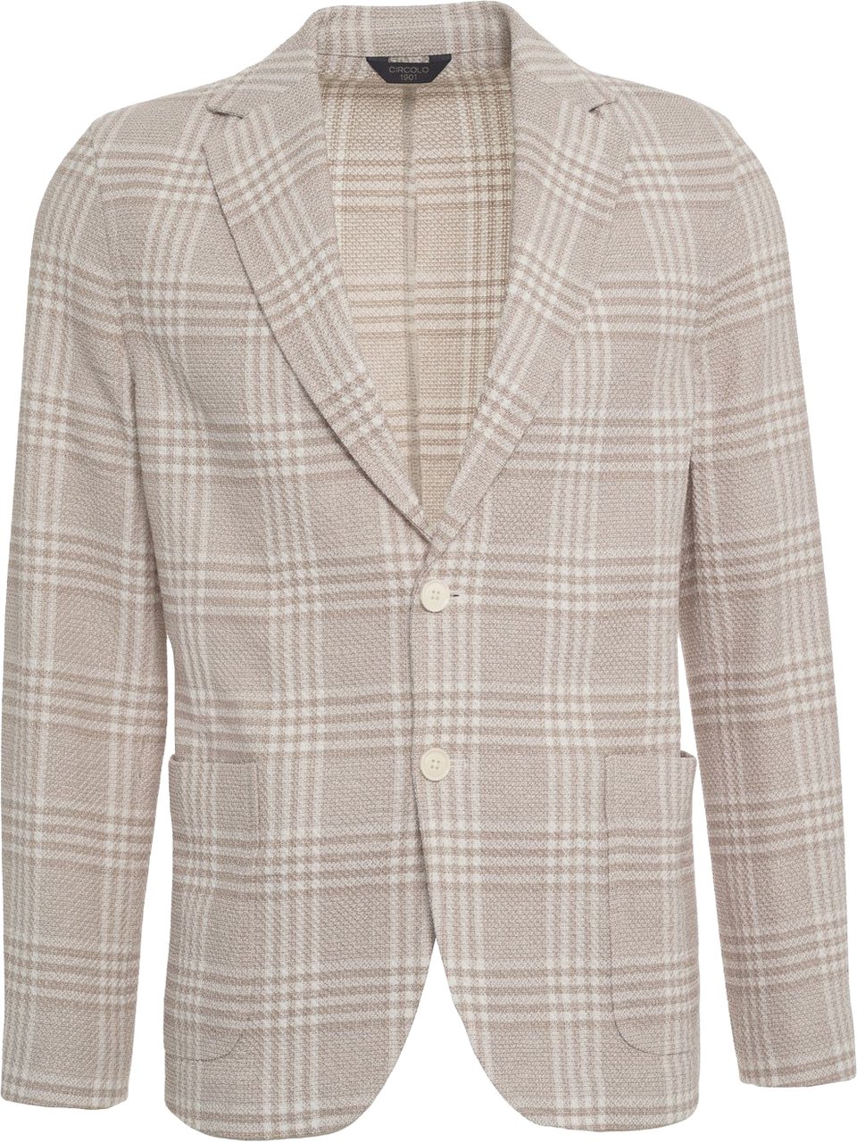 Circolo 1901 Single-breasted blazer with check pattern Beige