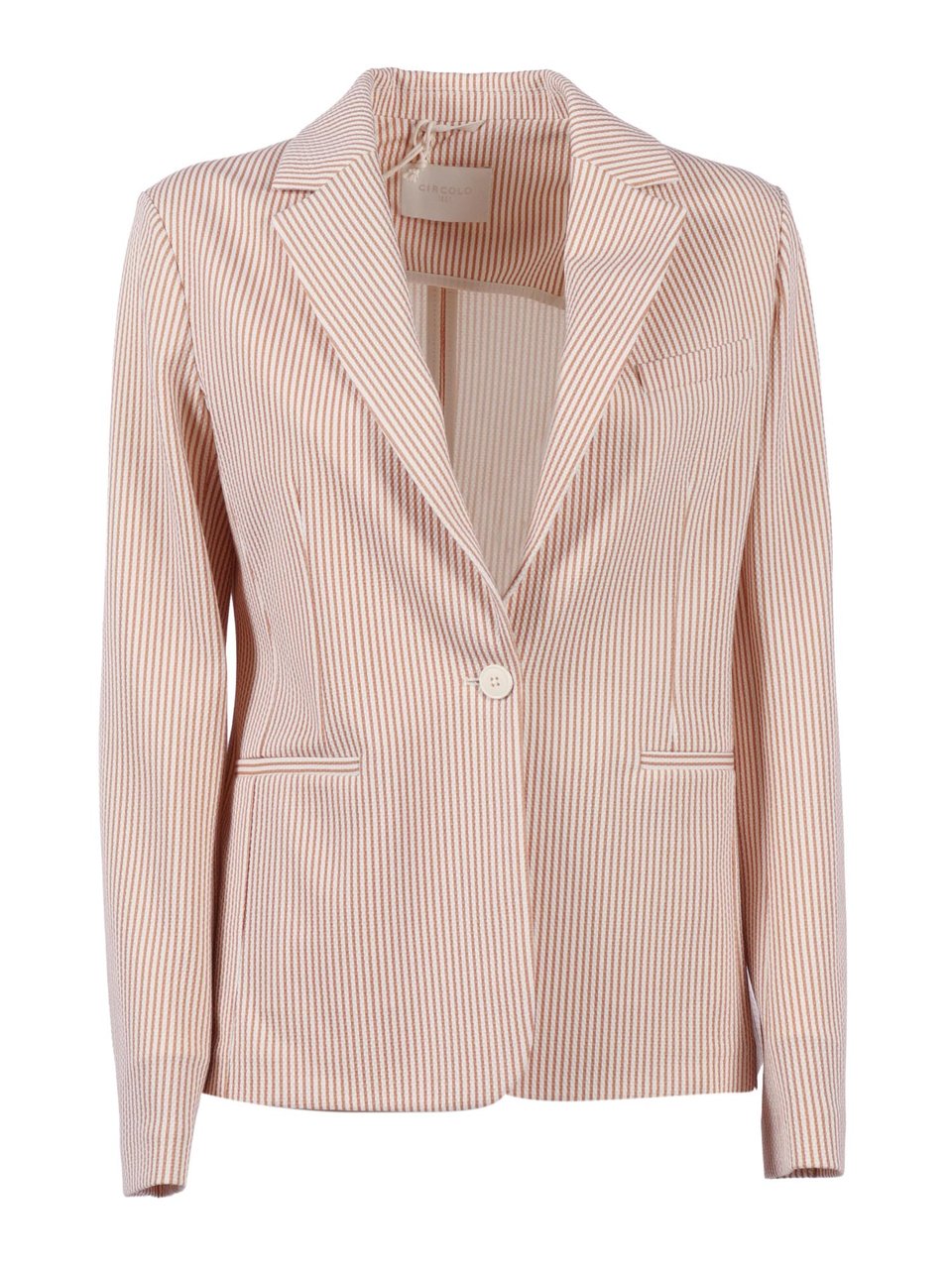 Circolo 1901 Striped Single Button Slim Jacket Roze