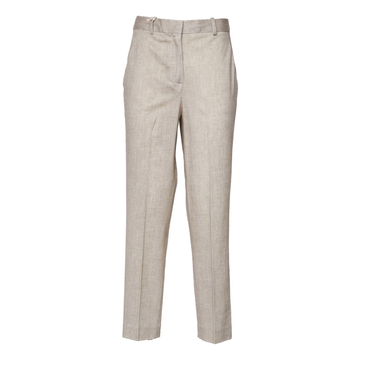 Circolo 1901 Herringbone Straight-Leg Carrot Pants Grijs