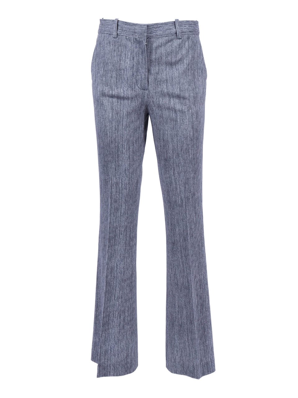 Circolo 1901 Blue Grey Flared Leg Flared Pants Blauw
