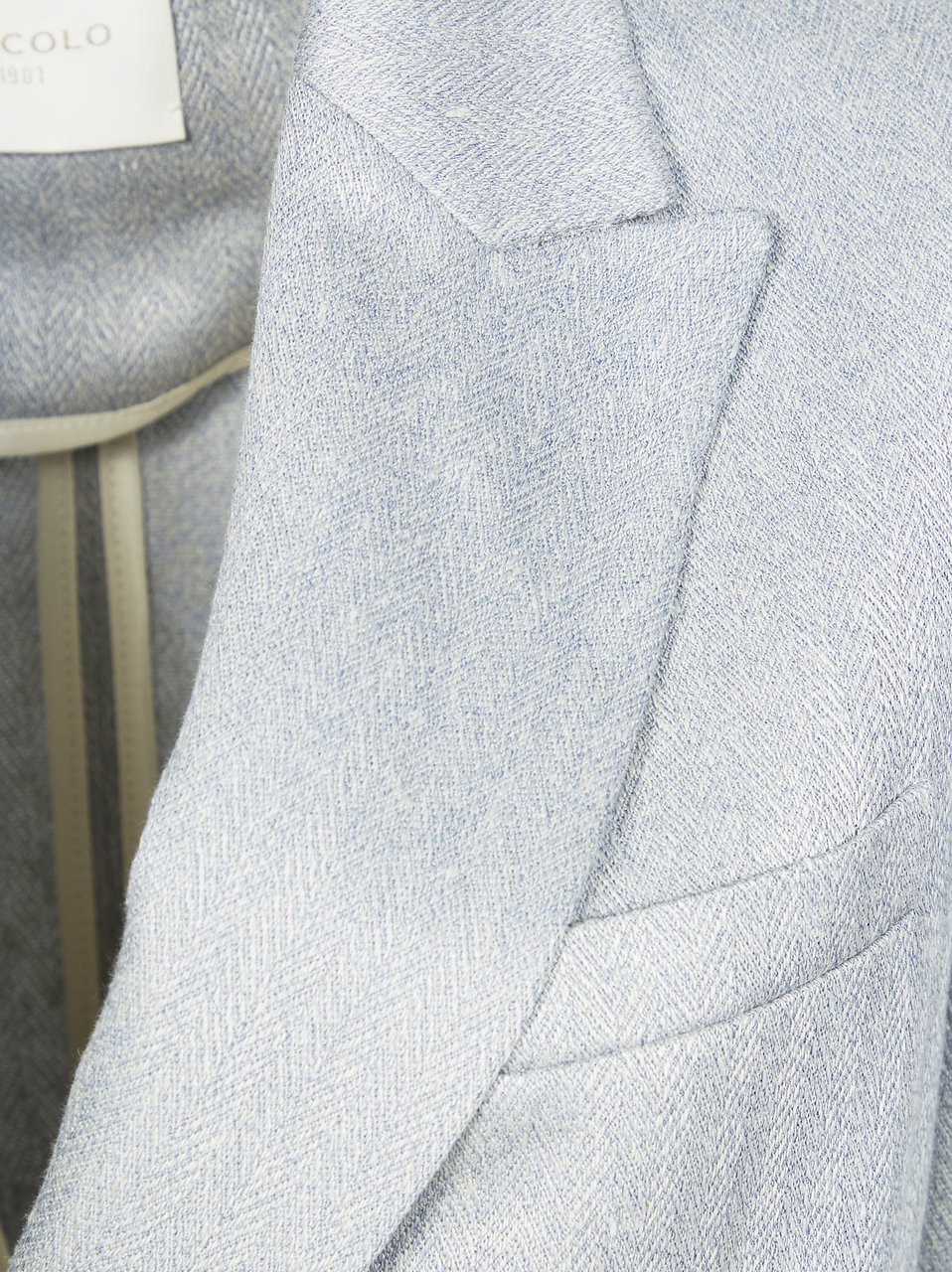 Circolo 1901 Silver Herringbone Cotton Linen Blazer Wit