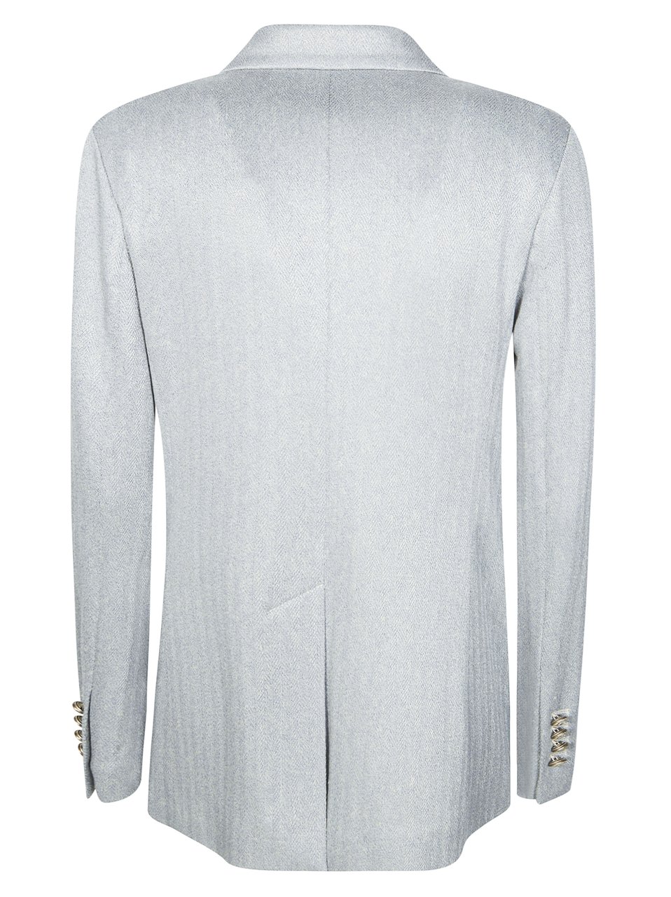 Circolo 1901 Silver Herringbone Cotton Linen Blazer Wit