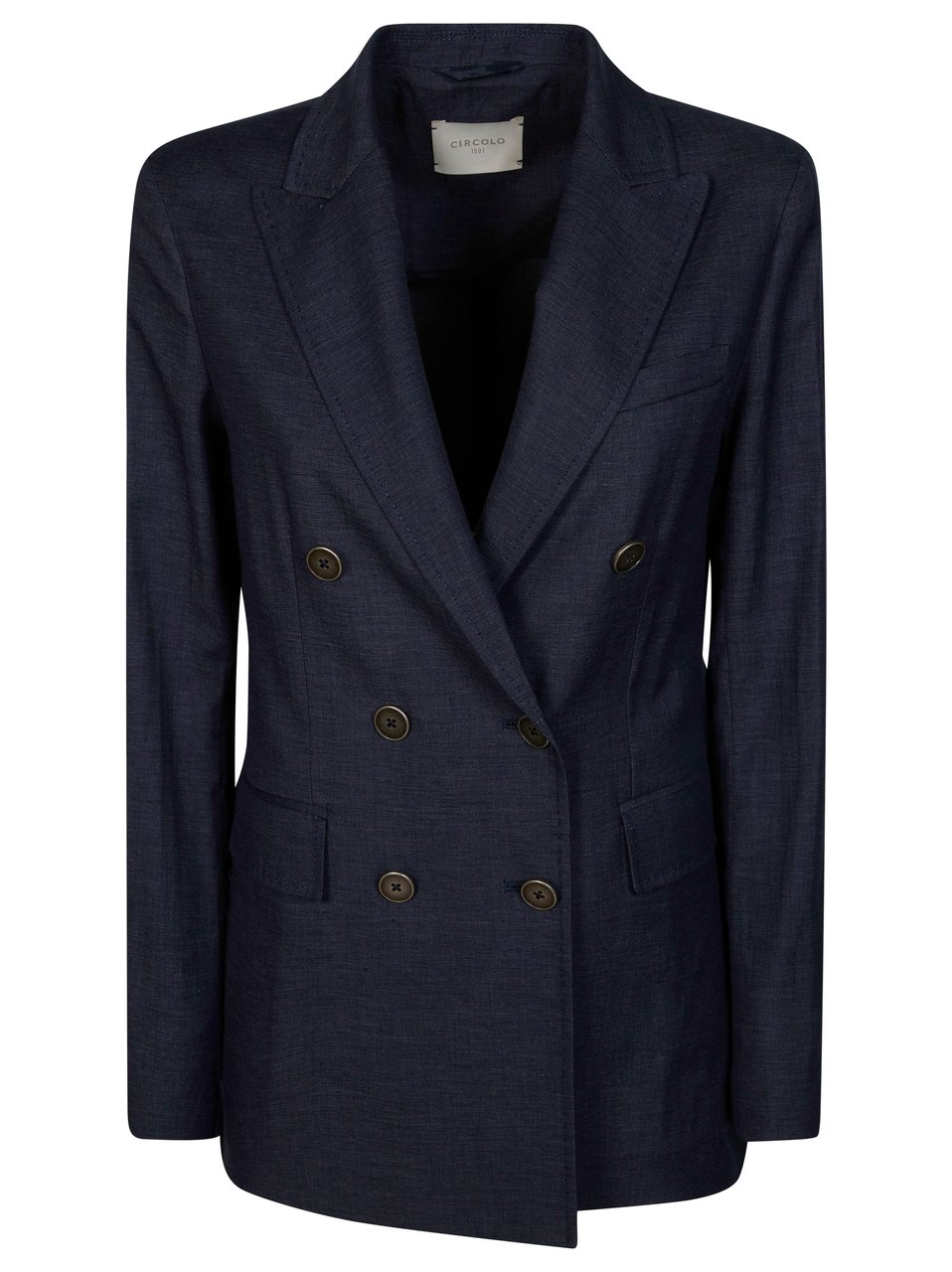 Circolo 1901 Deep Navy Denim Effect Blazer Zwart