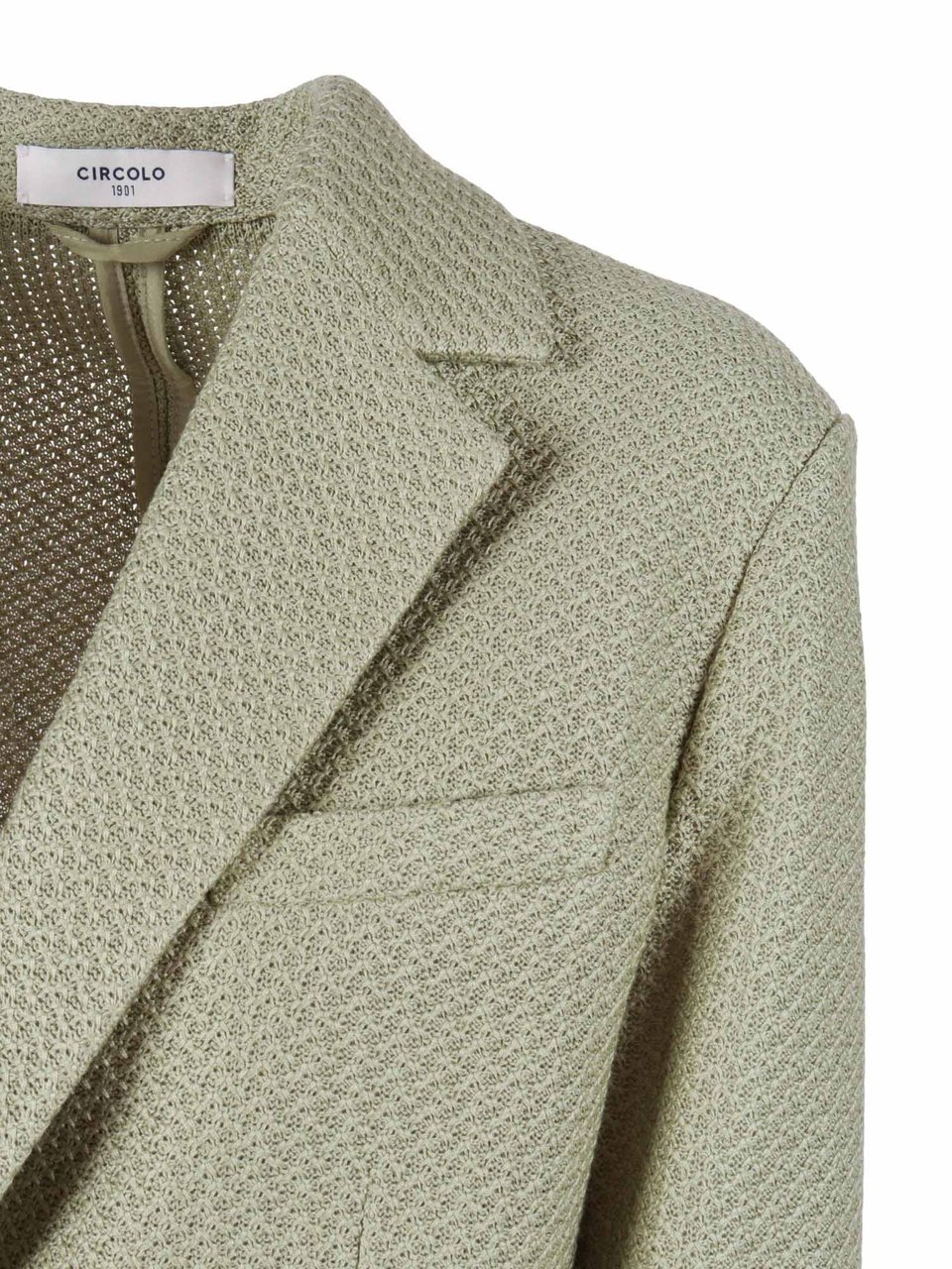 Circolo 1901 Textured Tailored Jacket with Notched Lapels and Flap Pockets Grijs