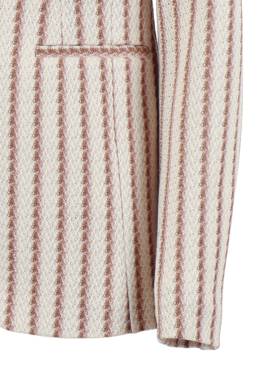 Circolo 1901 Long Textured Stripe Slim Jacket Neutraal