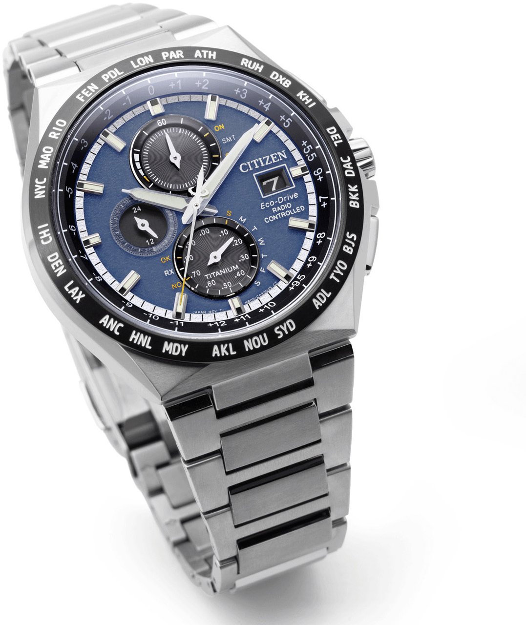 Citizen AT8238-84L Radio Controlled Super Titanium horloge Blauw