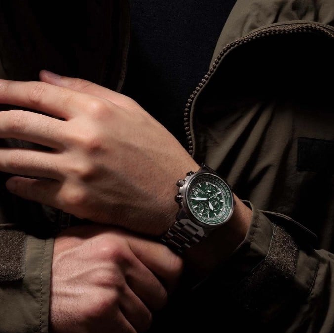 Citizen AT8304-57W Promaster Sky Eco-Drive Pilot horloge Groen