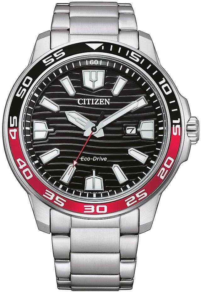 Citizen Citizen Horloge AW1527-86E Staal Eco-drive 100m Waterdicht met Zwarte Wijzerplaat 46mm Divers
