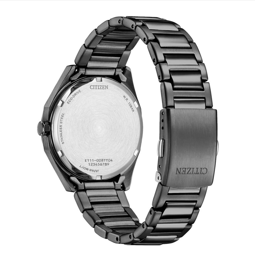 Citizen Citizen Horloge BM7625-80H Staal Eco-Drive 100M Waterdicht met Zwarte Wijzerplaat 38mm Donkergrijs