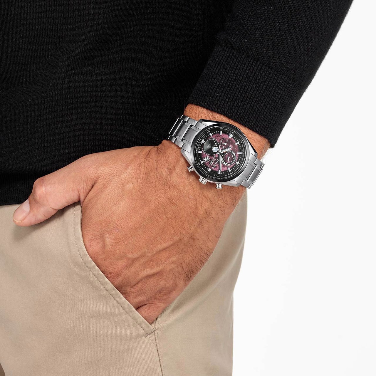Citizen BY1018-80X Tsuki-yomi Super Titanium horloge Rood