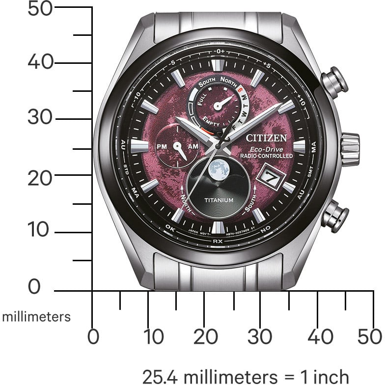 Citizen BY1018-80X Tsuki-yomi Super Titanium horloge Rood