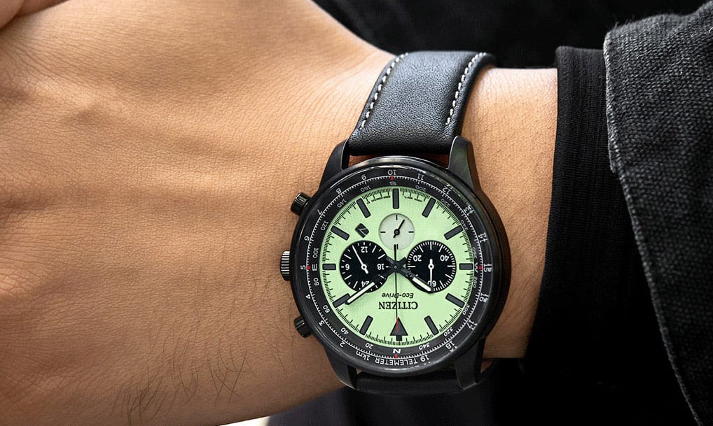 Citizen CA4505-21X Eco-Drive Sports Aviation horloge Groen