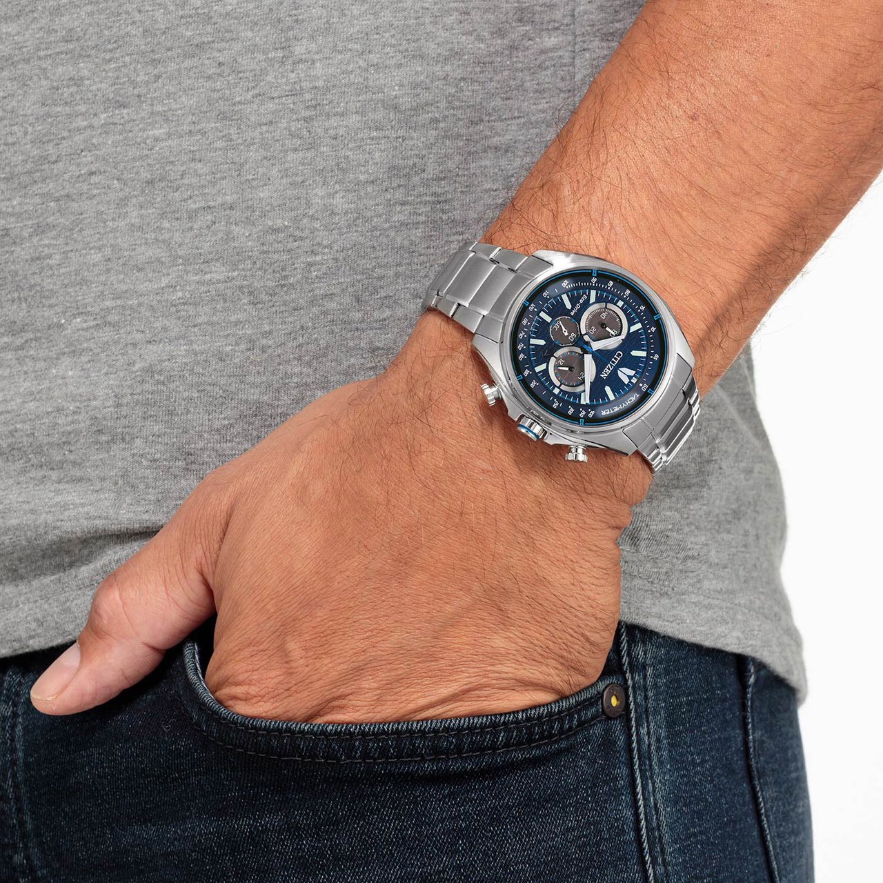 Citizen CA4560-81L Eco-Drive Chrono horloge Blauw