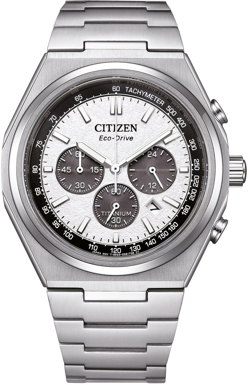Citizen CA4610-85A Zenshin Chrono Sport Eco-Drive Titanium horloge Wit
