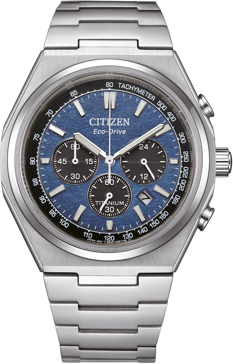 Citizen CA4610-85L Zenshin Chrono Sport Eco-Drive Titanium horloge Blauw