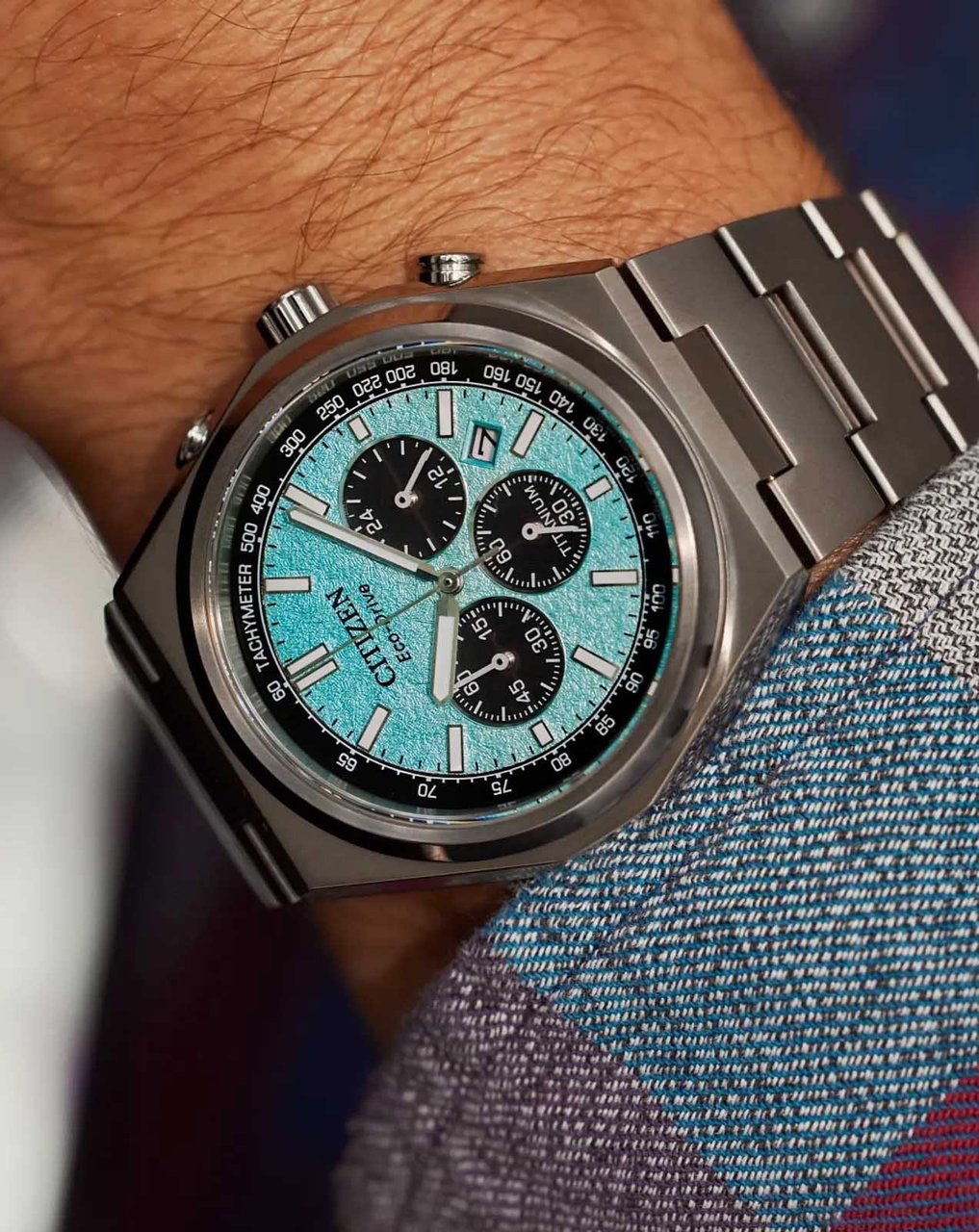Citizen CA4610-85M Zenshin Chrono Sport Eco-Drive Titanium horloge Blauw