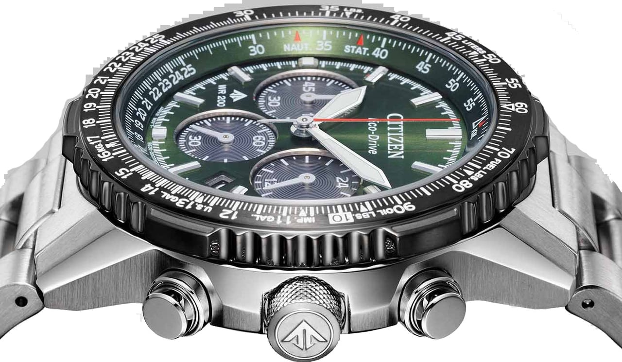 Citizen CA4664-60W Navihawk Eco-Drive horloge Groen