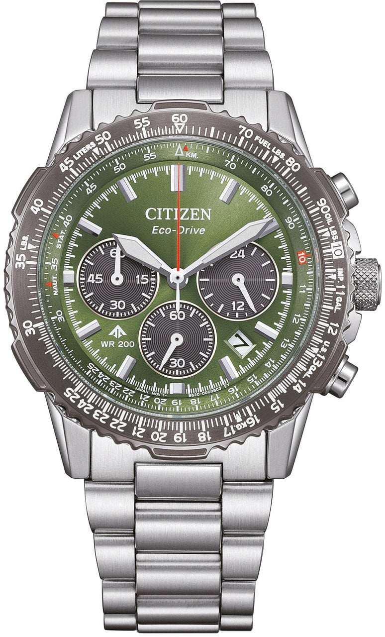 Citizen CA4664-60W Navihawk Eco-Drive horloge Groen