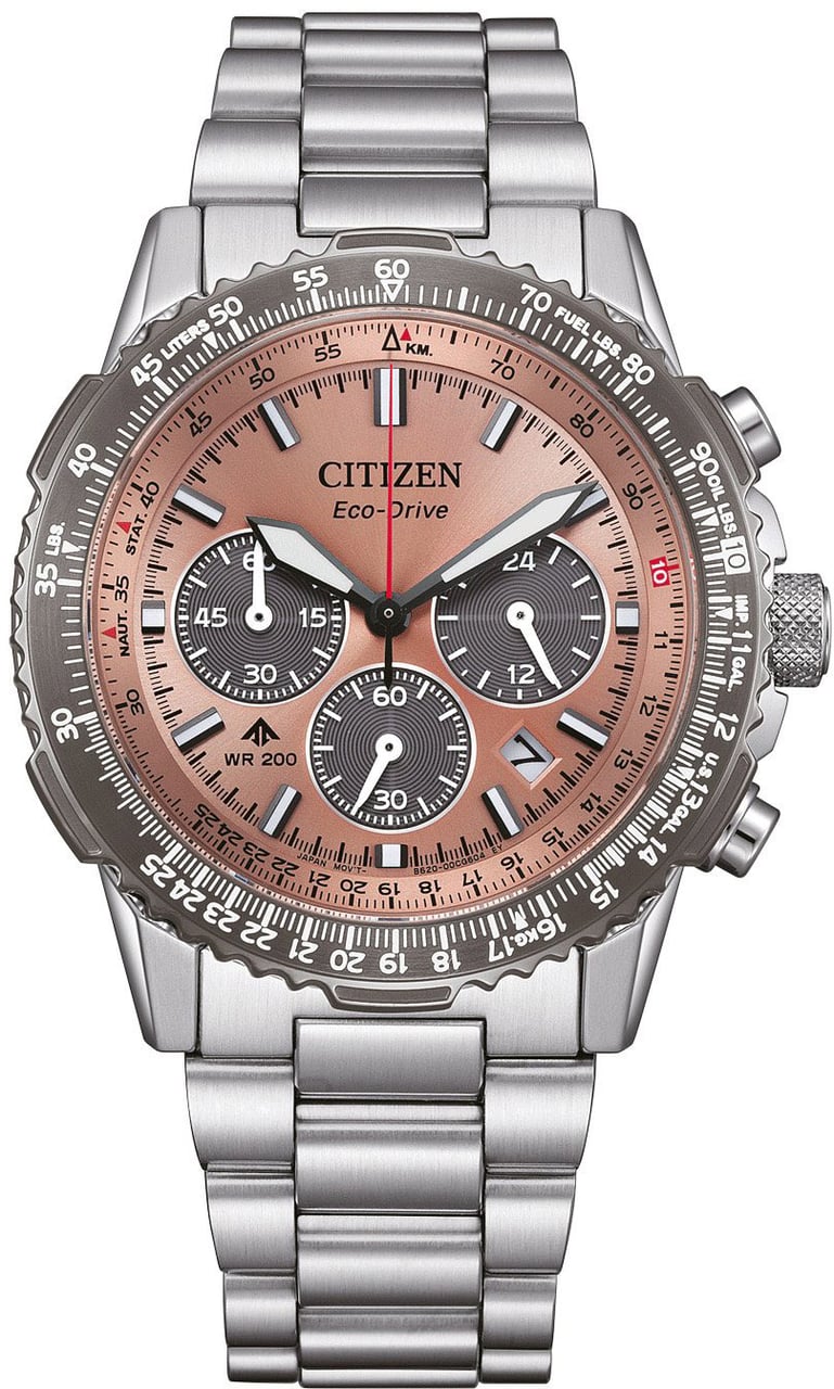 Citizen CA4664-60X Navihawk Eco-Drive horloge Bruin
