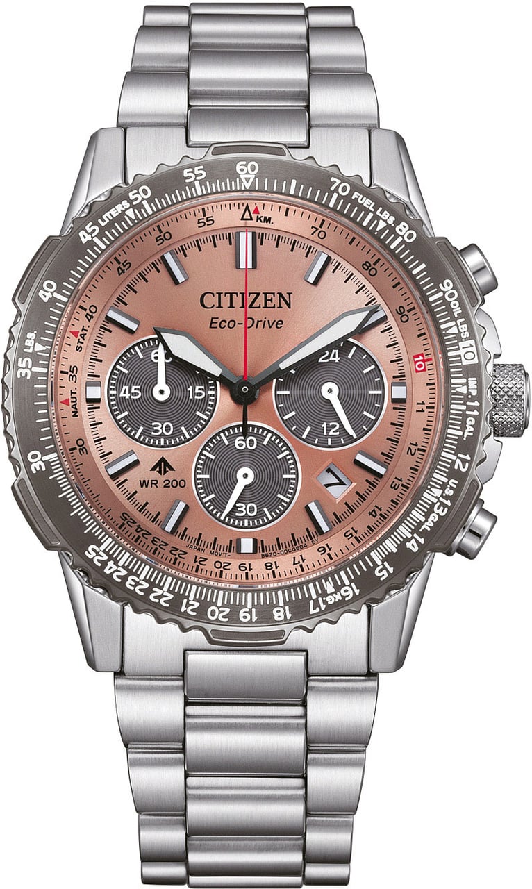 Citizen CA4664-60X Navihawk Eco-Drive horloge Bruin