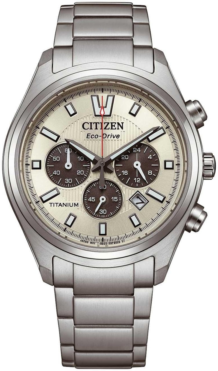 Citizen CA4750-51A Super Titanium Eco-Drive horloge 40 mm Beige
