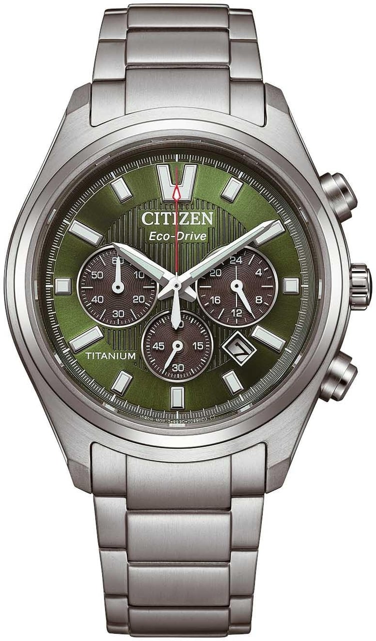 Citizen CA4750-51X Super Titanium Eco-Drive horloge 40 mm Groen