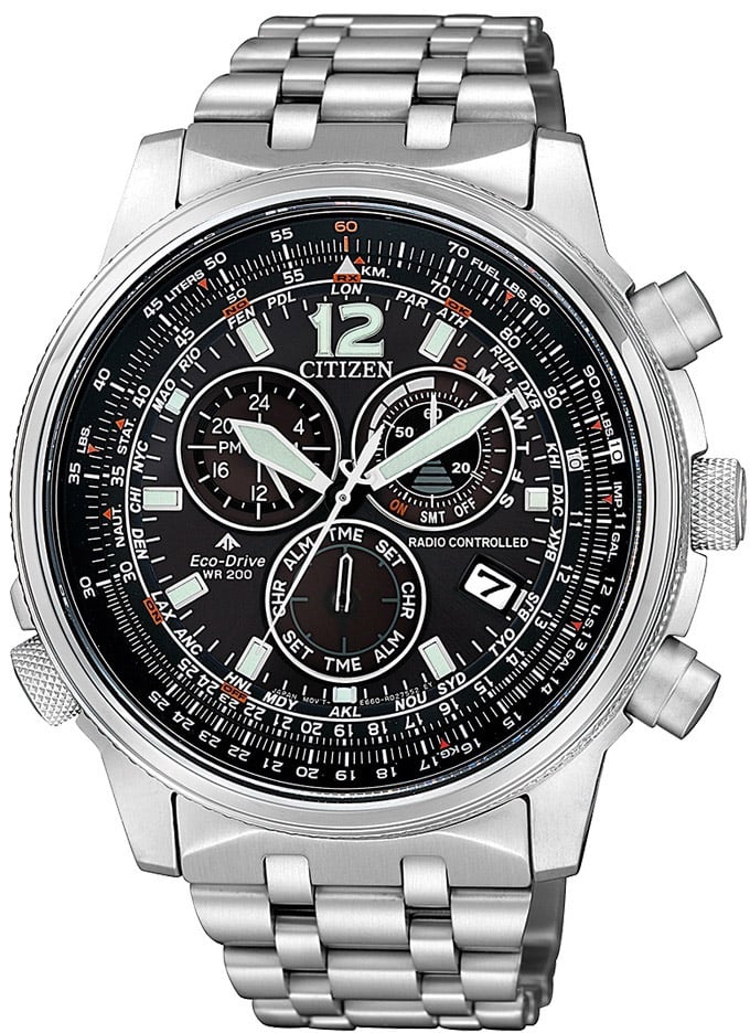 Citizen CB5860-86E Promaster Sky radiogestuurd Eco-Drive heren horloge 44 mm Zwart
