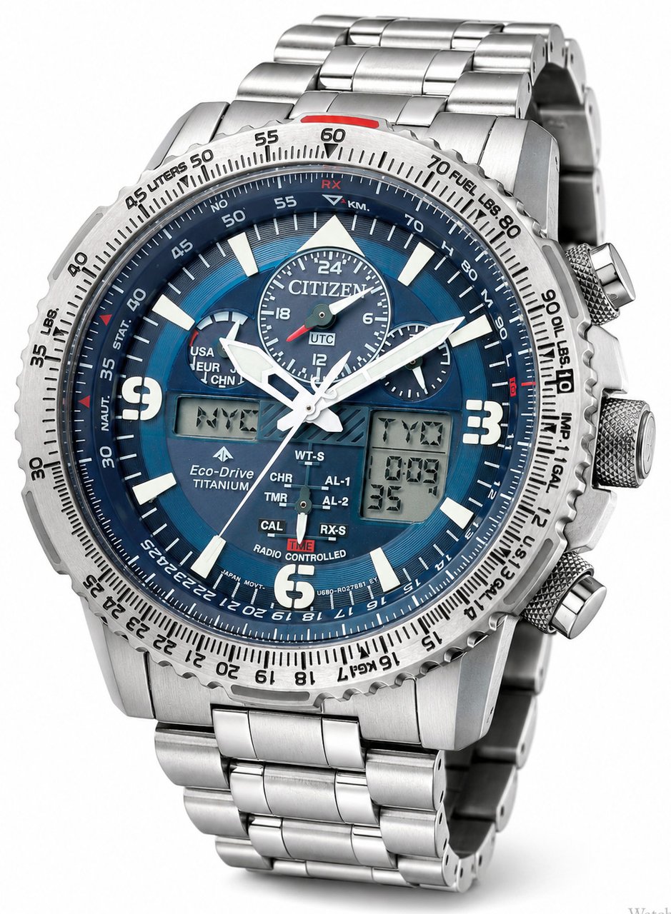 Citizen JY8100-80L Promaster Sky radiogestuurd Eco-Drive horloge 45,4 mm Blauw