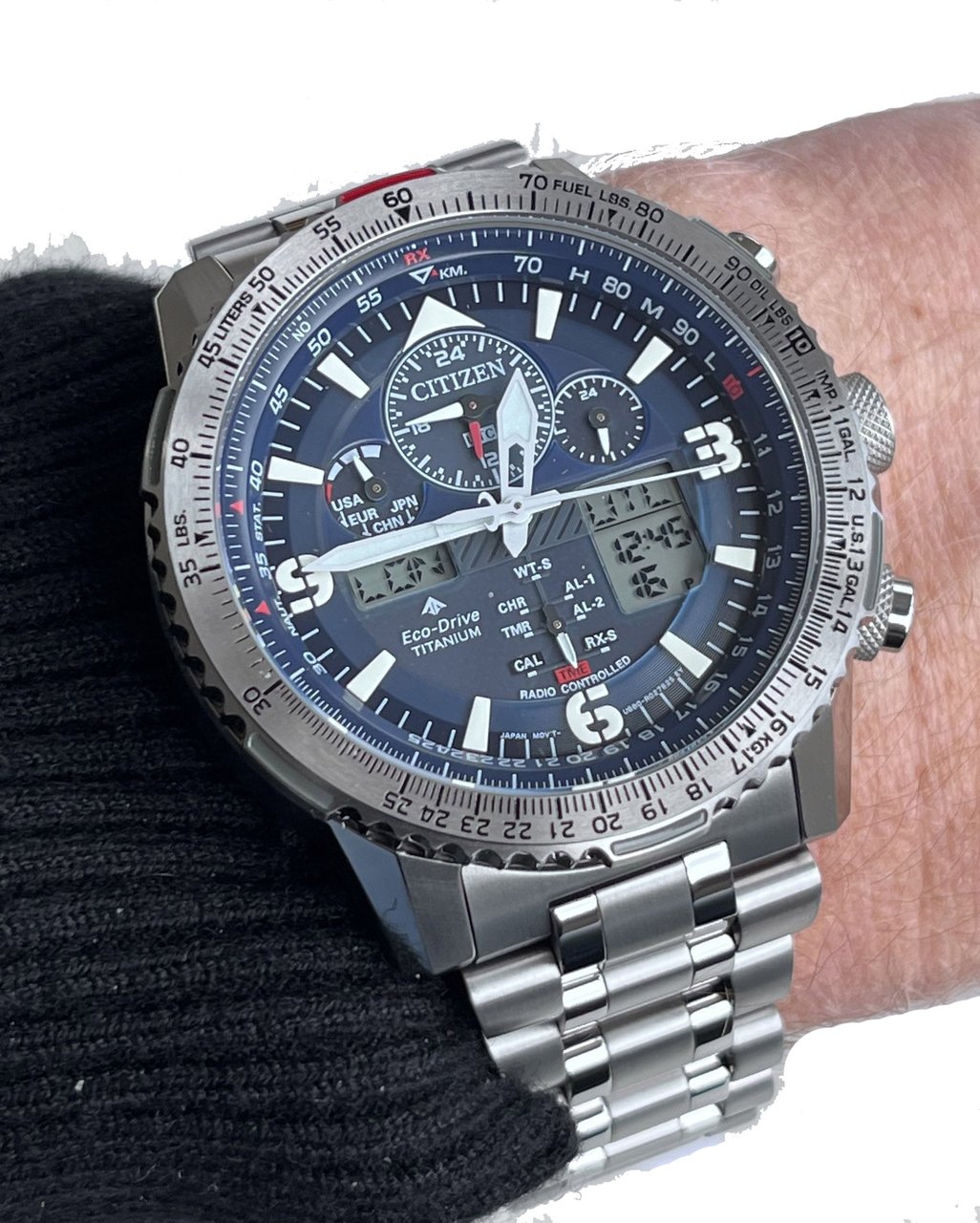 Citizen JY8100-80L Promaster Sky radiogestuurd Eco-Drive horloge 45,4 mm Blauw