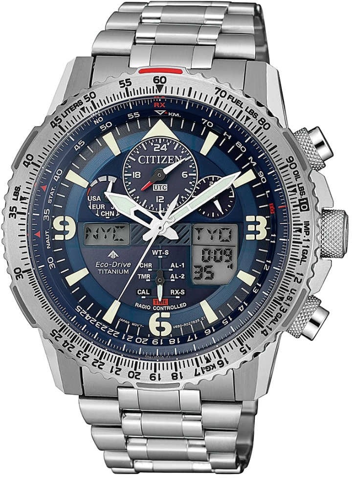 Citizen JY8100-80L Promaster Sky radiogestuurd Eco-Drive horloge 45,4 mm Blauw