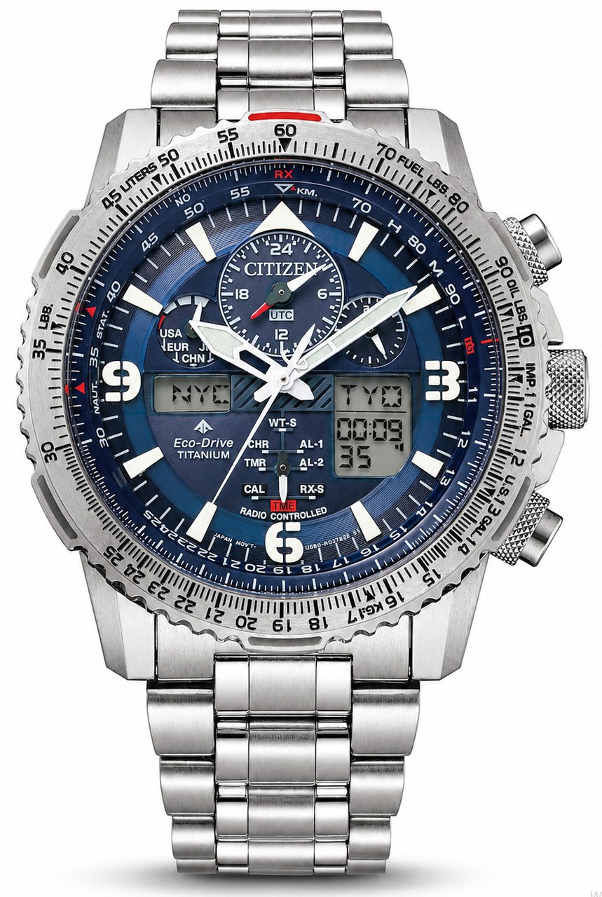 Citizen JY8100-80L Promaster Sky radiogestuurd Eco-Drive horloge 45,4 mm Blauw