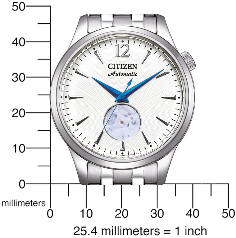Citizen NH9131-73A Mechanical Open Hearth horloge Wit