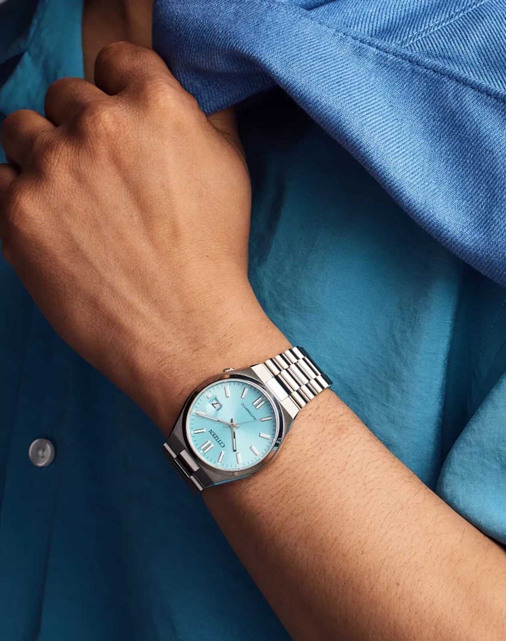 Citizen Tsuyosa NJ0151-88M Tiffany automatisch horloge 40 mm Blauw