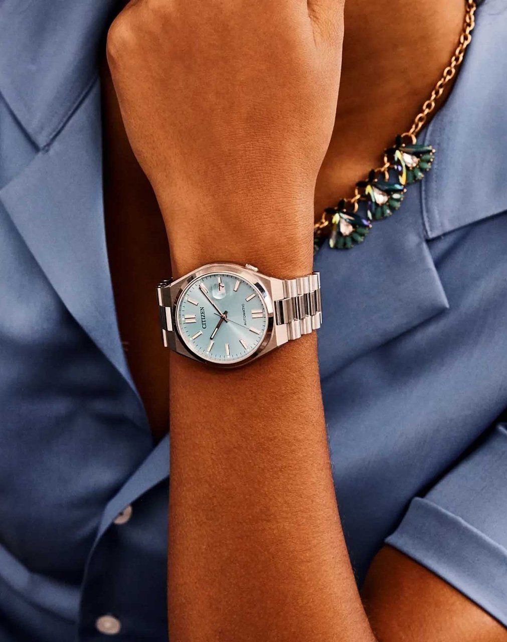 Citizen Tsuyosa NJ0151-88M Tiffany automatisch horloge 40 mm Blauw