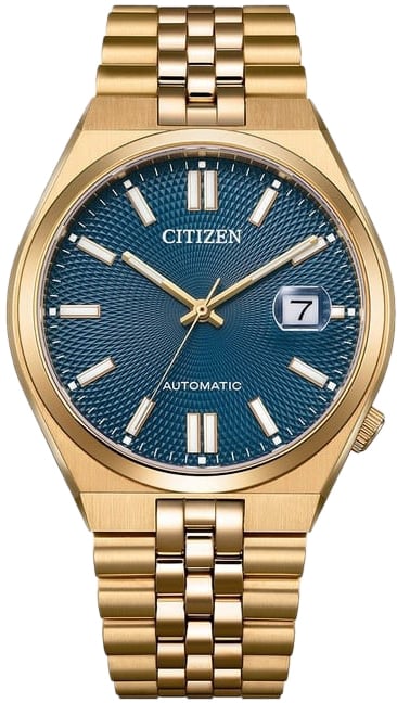 Citizen Citizen Horloge NK0023-57L 60 Ysuyosa Staal met Rosegouden Plating Automaat met Blauwe Wijzerplaat 39mm Goud