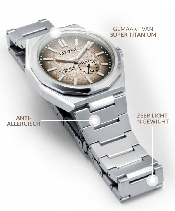 Citizen NK5020-58P Zenshin 60 Super Titanium horloge Bruin