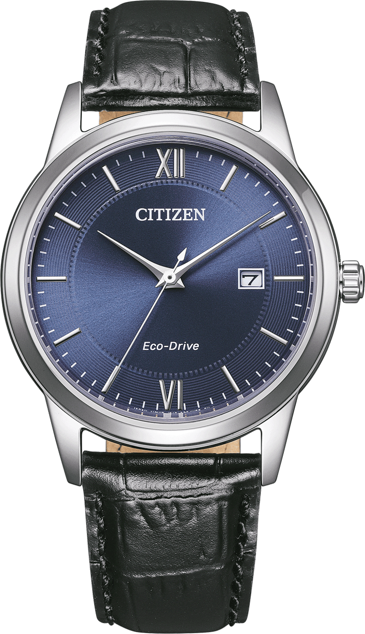 Citizen Citizen Horloge AW1780-17L Staal Eco-Drive 30m Waterdicht met Zwarte Leren Horlogeband 40mm Zwart