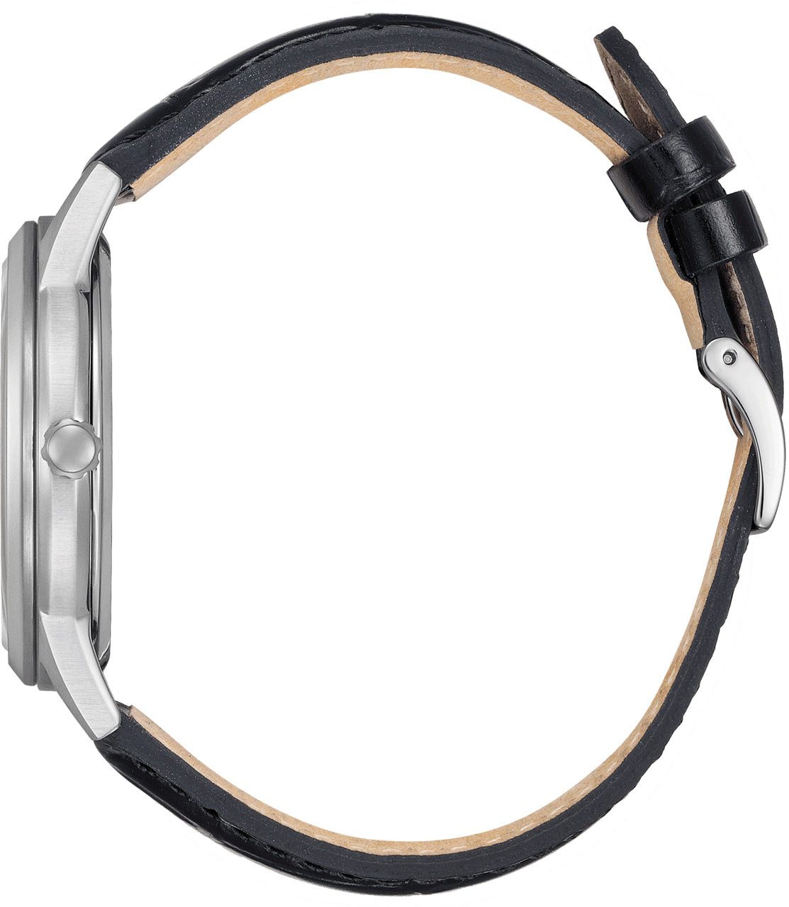 Citizen Citizen Horloge AW1780-17L Staal Eco-Drive 30m Waterdicht met Zwarte Leren Horlogeband 40mm Zwart